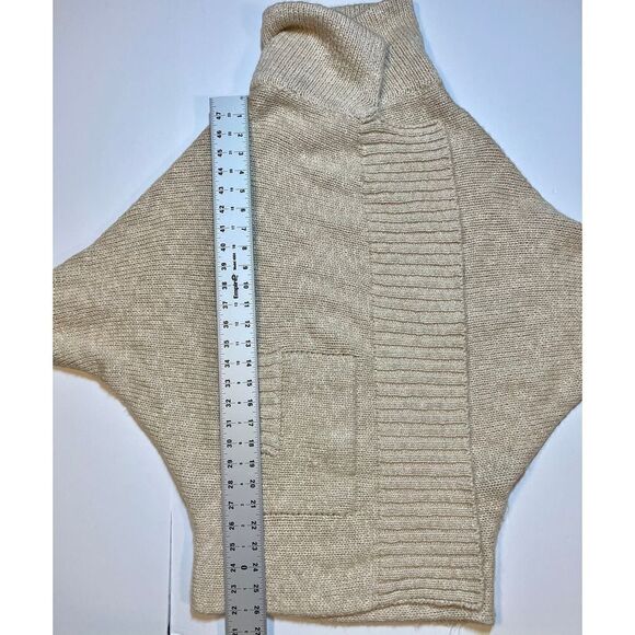 Lush Brand Chunky Oatmeal Color Collared Open Sweater w Pockets Size Large - Picture 6 of 9